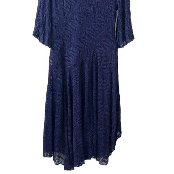 Rabbit Rabbit Rabbit Women's Navy Blue Lace Dress Elbow Length Sleeves Size 12 - Picture 11 of 12